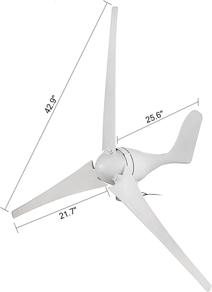 100W/200W/300W 3-Blade Wind Turbine Generator Kit With Charge Controller– Wind Solar Hybrid System For Home, Boat, Marine, Off-Grid, Farm  Remote Monitoring(300w)