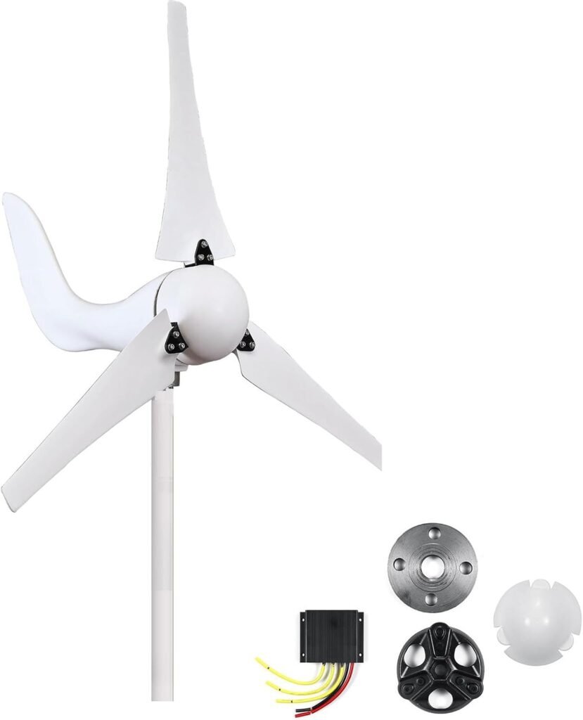 100W/200W/300W 3-Blade Wind Turbine Generator Kit With Charge Controller– Wind Solar Hybrid System For Home, Boat, Marine, Off-Grid, Farm  Remote Monitoring(300w)