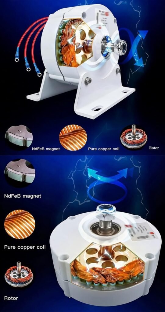 3 Phase Wind Low Speed Ac Alternator Generators750 RPM Three Phase Alternator Permanent Magnet Generator, for Wind Turbine Water Turbine(A750 RPM,48V)