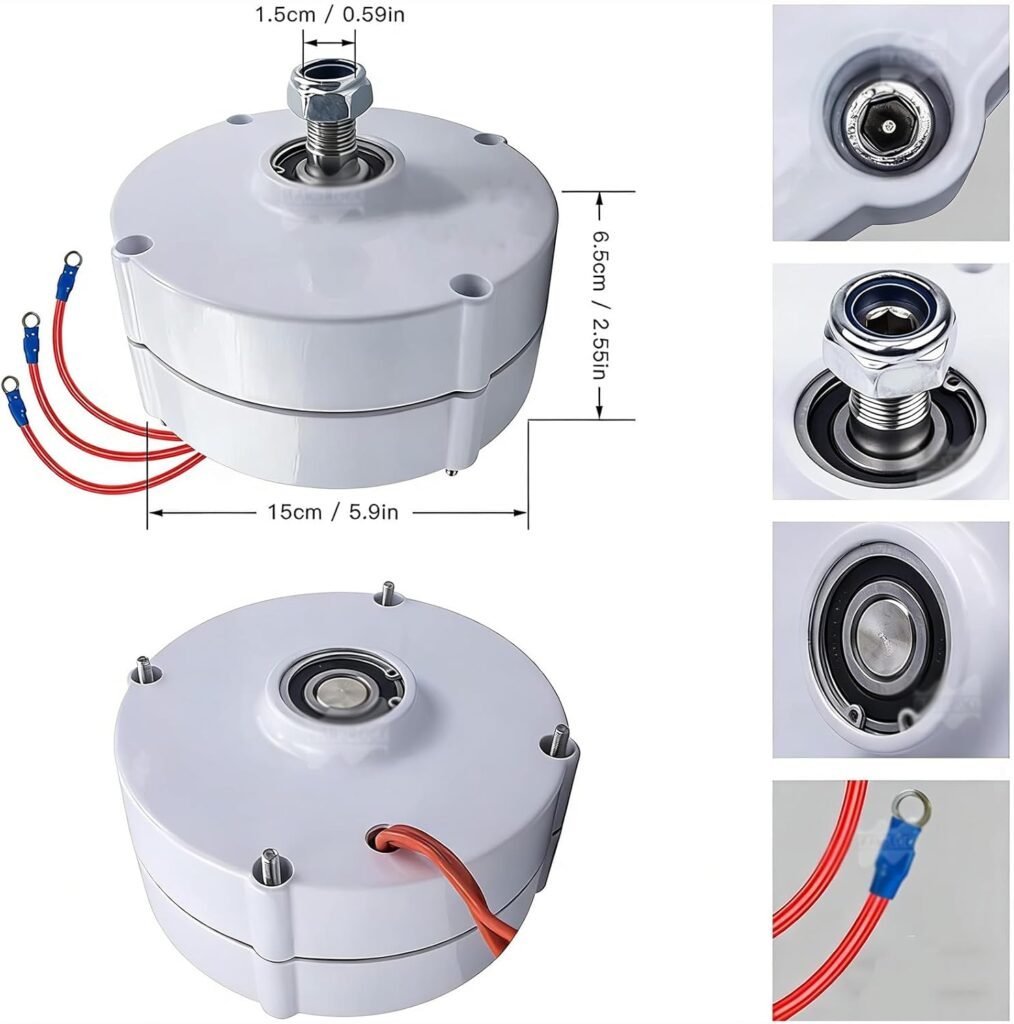 3 Phase Wind Power Electric Generator Permanent Magnet Wind Generator Alternator Pure Copper Winding High Efficiency Stable Power for Home Yard Industrial Working(A750 RPM,24V)