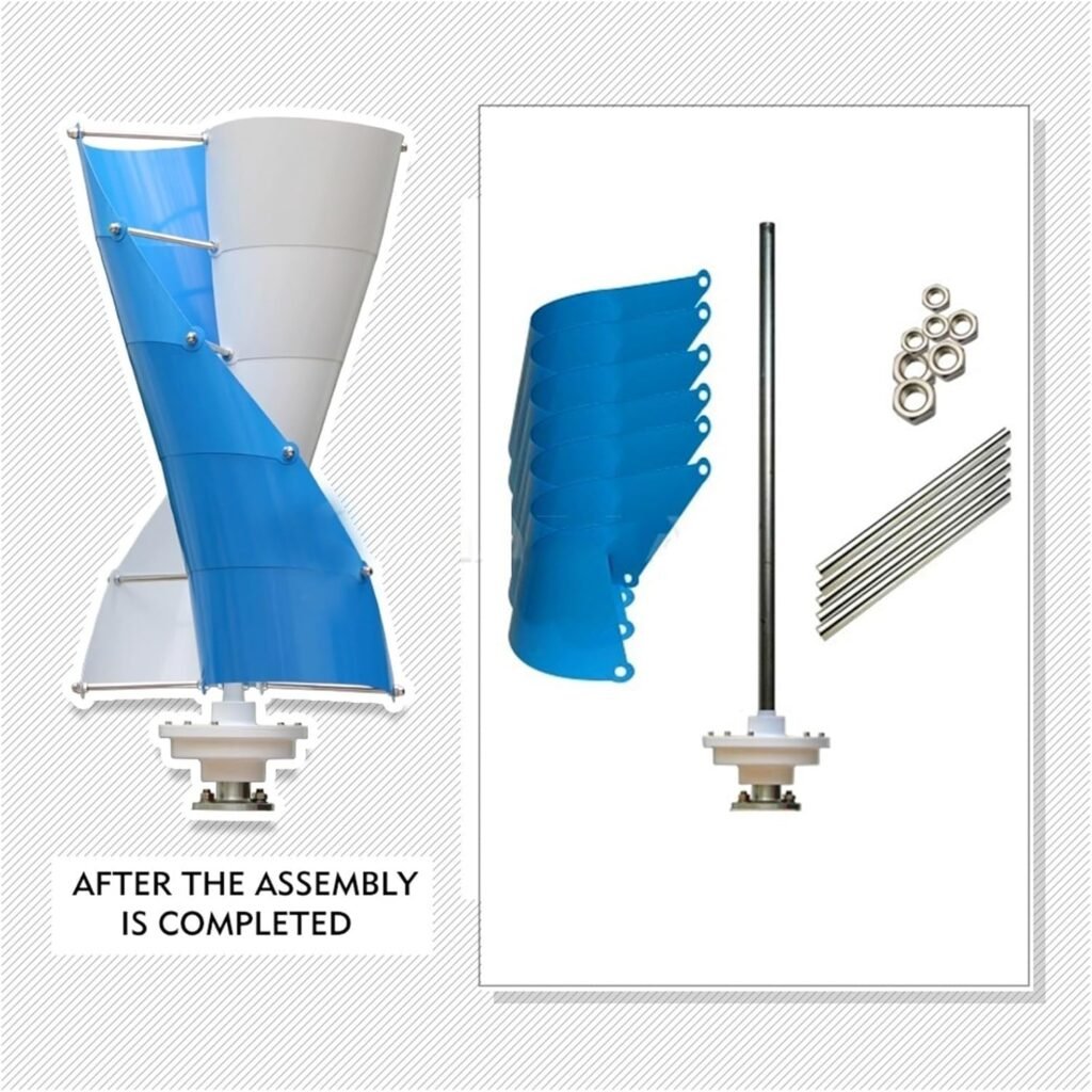 3000W Wind Turbine Generator Kit 12V 24V 48V 96V 120V With 300W Solar Panel And Controller Vertical Axis Wind Turbine Free Energy Windmill Home Use Three Phase Generator(12V)