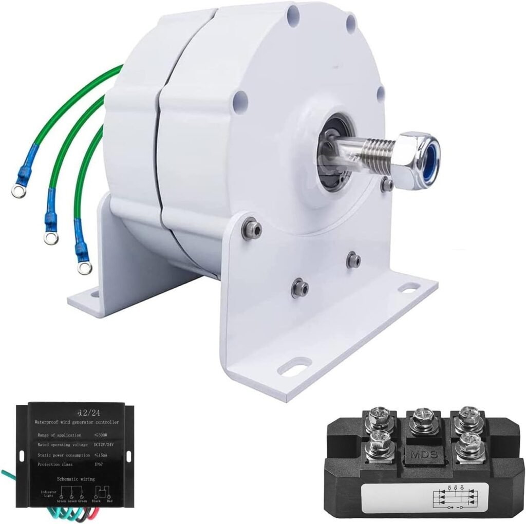 400W Wind Turbine Alternator, 3-Phase Rare-Earth NdFeB Permanent Magnet Generator 12V/24V/48V 600RPM With Rectifier For Home Off-Grid Power Systems(12v) 400W Wind Turbine Alternator, 3-Phase Rare-Earth NdFeB Permanent Magnet Generator 12V/24V/48V 600RPM With Rectifier For Home Off-Grid Power Systems(12v)