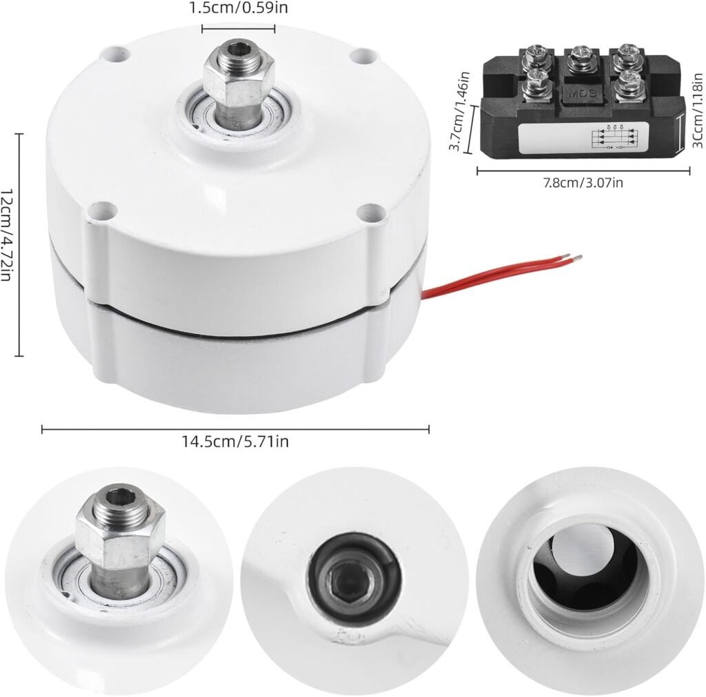 400W Wind Turbine Alternator, 3-Phase Rare-Earth NdFeB Permanent Magnet Generator 12V/24V/48V 600RPM With Rectifier For Home Off-Grid Power Systems(12v) 400W Wind Turbine Alternator, 3-Phase Rare-Earth NdFeB Permanent Magnet Generator 12V/24V/48V 600RPM With Rectifier For Home Off-Grid Power Systems(12v)