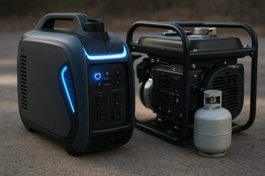 inverter efficiency versus propane