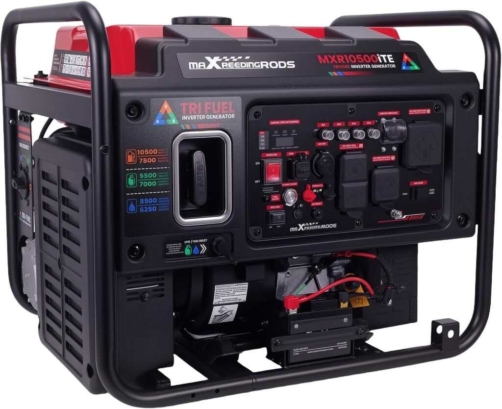 maXpeedingrods Dual Fuel Generator, 10500W Gas Peak Watt 9500W LPG Peak Watt, Remote Electric Start, CO sense Technology, Backup Power and Job Sites