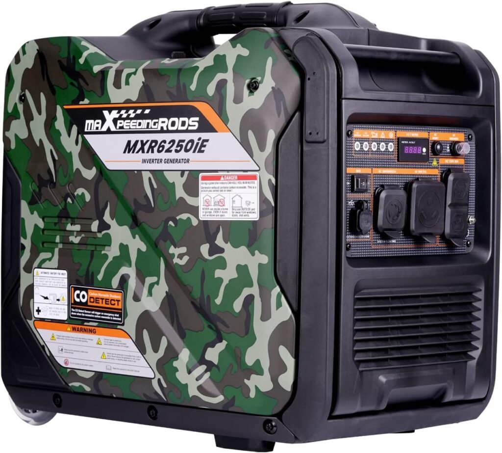 maXpeedingrods Watt Dual Fuel Inverter Generator with Bluetooth® Control Start and Display, RV Ready, Electric Start, Quiet for Outdoor Camping, Home Backup, Garden，PGMA Compliant