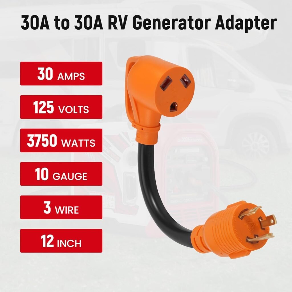maXpeedingrods Watt Dual Fuel Inverter Generator with Bluetooth® Control Start with RV Adapter Cord Prong 125V Amp to Amp, NEMA L5-30P to TT-30R maXpeedingrods Watt Dual Fuel Inverter Generator with Bluetooth® Control Start with RV Adapter Cord Prong 125V Amp to Amp, NEMA L5-30P to TT-30R