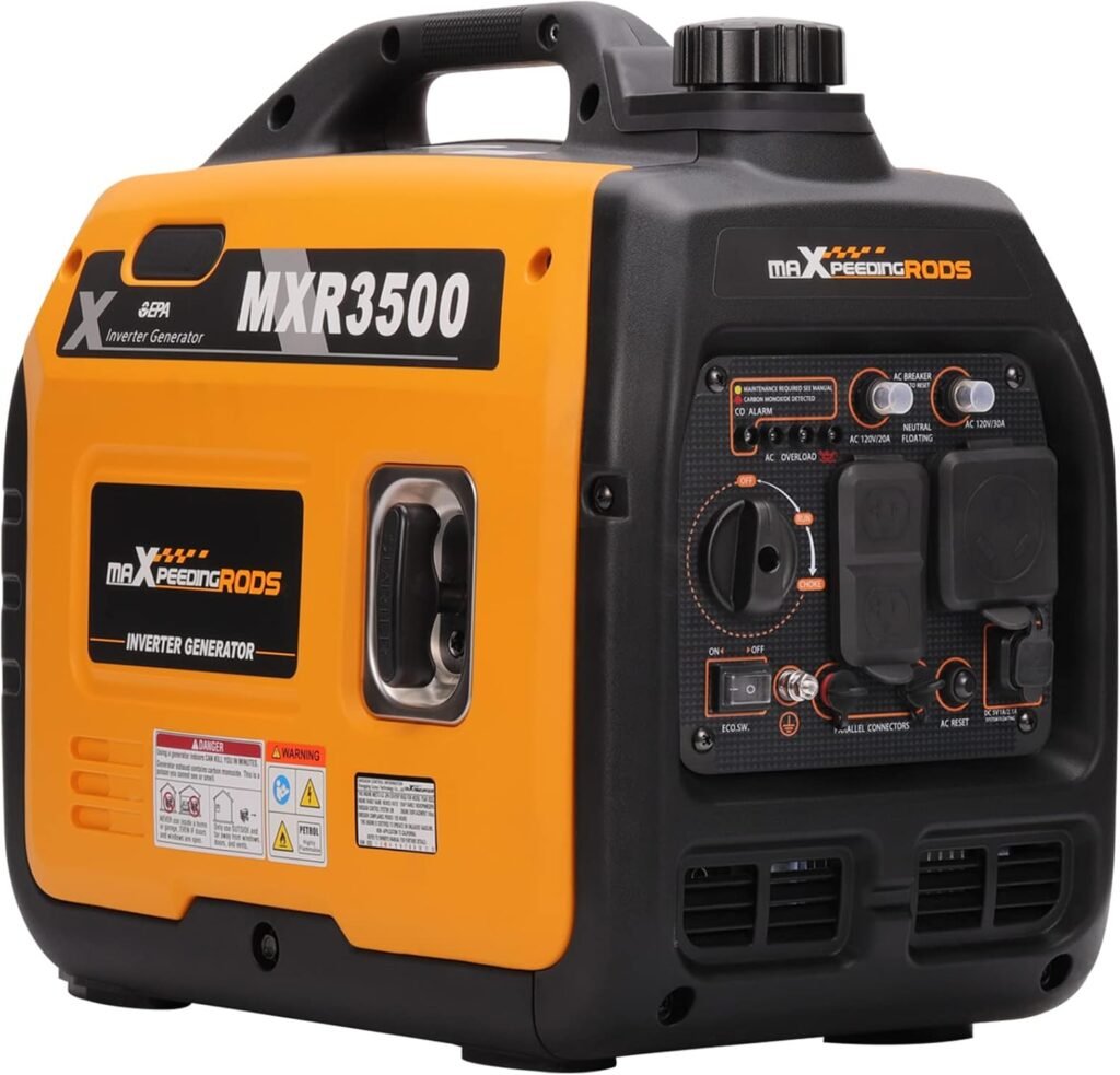 MaXpeedingrods Watt Portable Inverter Generator Gas Powered, EPA Compliant, Compact and Lightweight for Home Backup Power, Outdoor Camping, RV and Trailer
