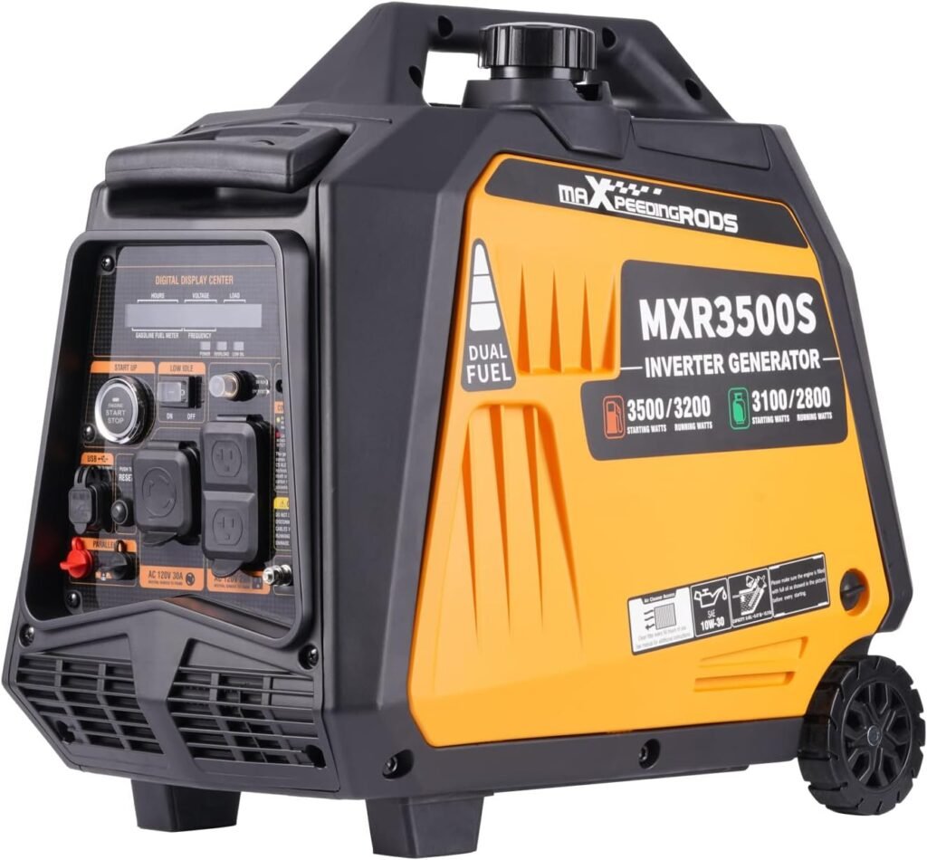 MaXpeedingrods Watt Portable Inverter Generator Gas Powered, EPA Compliant, Compact and Lightweight for Home Backup Power, Outdoor Camping, RV and Trailer