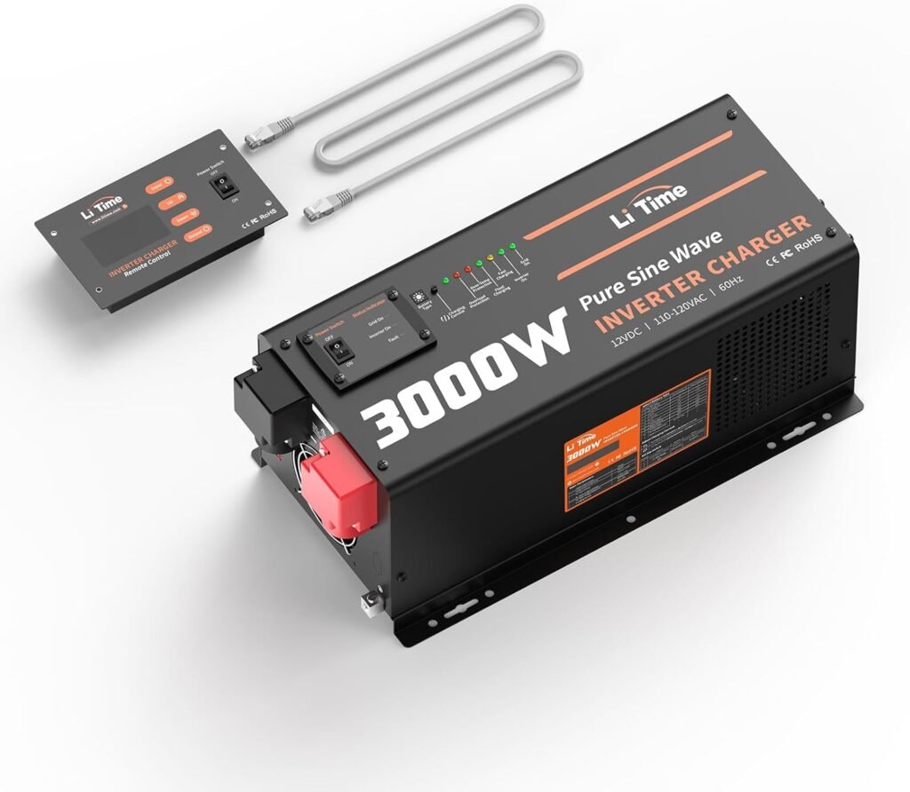 LiTime 3500W Solar Hybrid Inverter, 48V DC to 120V AC All-in-One Solar Inverter Charger, Built in 80A MPPT Charge Controller, for 48V Lead Acid/LiFePO4 Battery, Home Energy Storage, Off-Grid