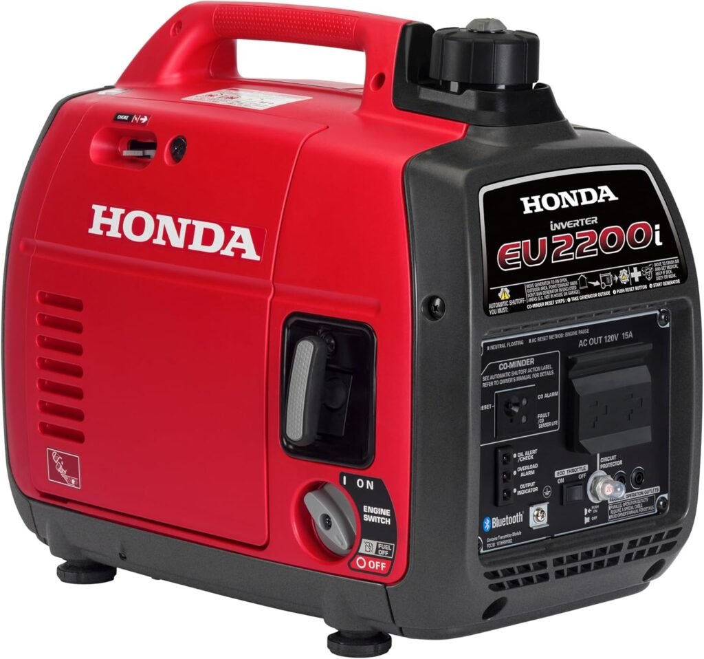 Honda EU2200i Watt Inverter Generator (EU2200ITAN) | Super Quiet 120V Gas Powered Portable Generator for Camping or Home Backup Power Supply, Up to 8.1 Hour Run Time