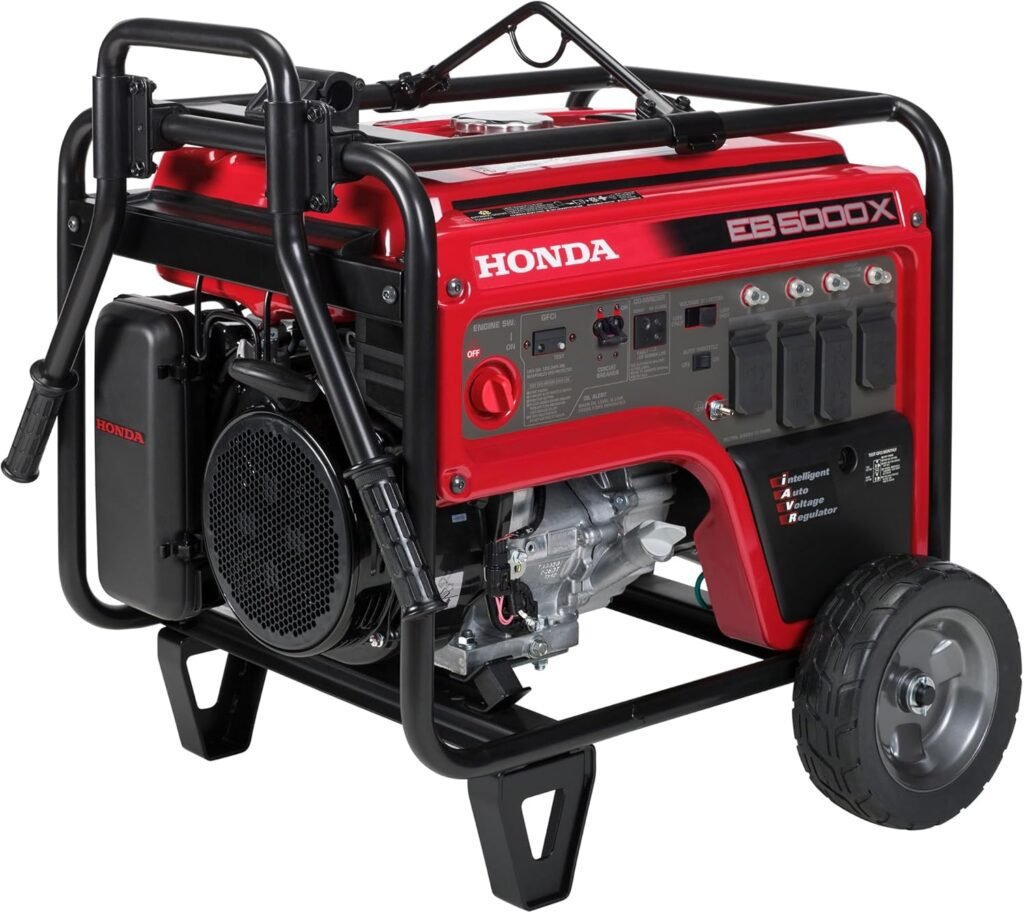 Honda EB5000 Watt/240V Quiet Generator (EB5000XK3AN) | Gas Powered OSHA-Compliant Portable Generator for Construction Site or Backup Power Supply, Up to 10.5 Hour Run Time Honda EB5000 Watt/240V Quiet Generator (EB5000XK3AN) | Gas Powered OSHA-Compliant Portable Generator for Construction Site or Backup Power Supply, Up to 10.5 Hour Run Time