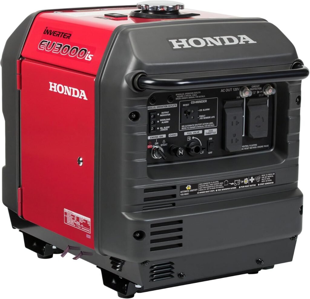 Honda EU3000iS Watt Inverter Generator (EU3000IS1AN) | Super Quiet 120V Gas Powered Portable Generator for Camping, RV or Home Backup Power Supply, Up to 19.6 Hour Run Time Honda EU3000iS Watt Inverter Generator (EU3000IS1AN) | Super Quiet 120V Gas Powered Portable Generator for Camping, RV or Home Backup Power Supply, Up to 19.6 Hour Run Time